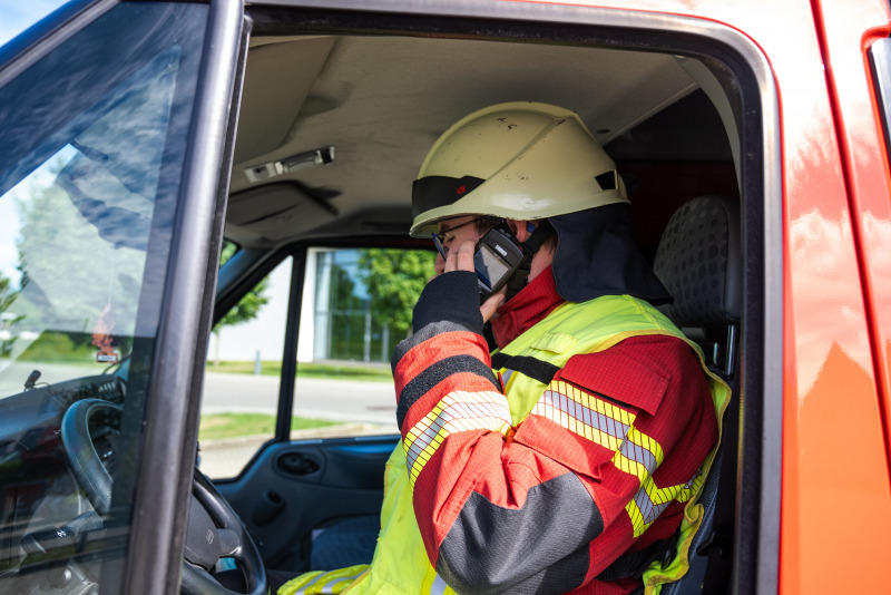 Mitglieder der Feuerwehr Geisingen bei einer Übung